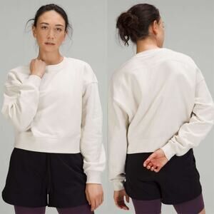 Lululemon Softstreme Perfectly Oversized Cropped Crew White Opal
